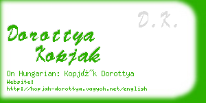 dorottya kopjak business card